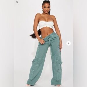 Fashion Nova Know What to Do Non Stretch Cargo Jeans
